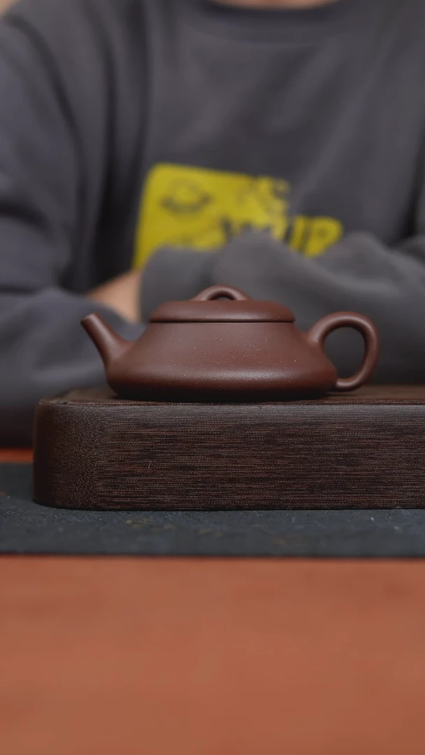 茶壶紫砂隐瓢微微框口170cc黄龙山特练紫泥