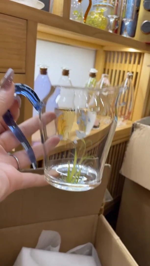 九河思明公杯蓝色把手兰花