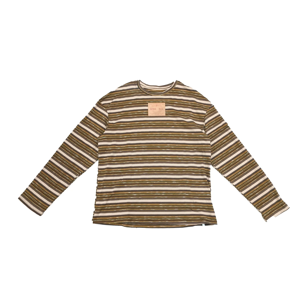 2024秋季新款休闲时尚百搭条纹打底长袖T恤6092