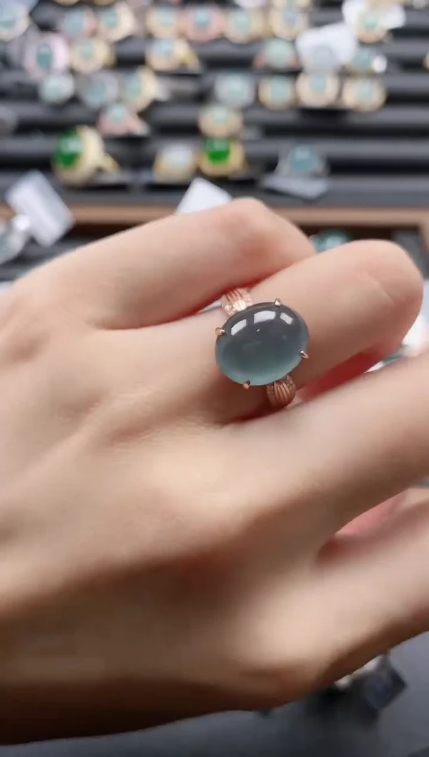 【闪购商品】翡翠戒指银S925镶嵌51511