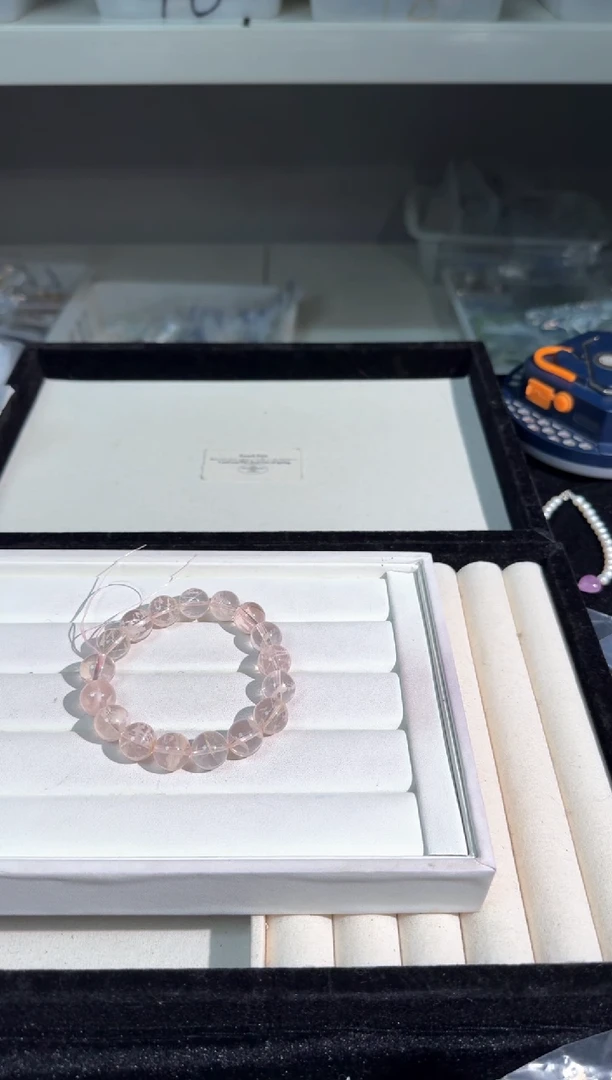 水晶手链未镶嵌粉雪花11m素圈发货多样性发其一