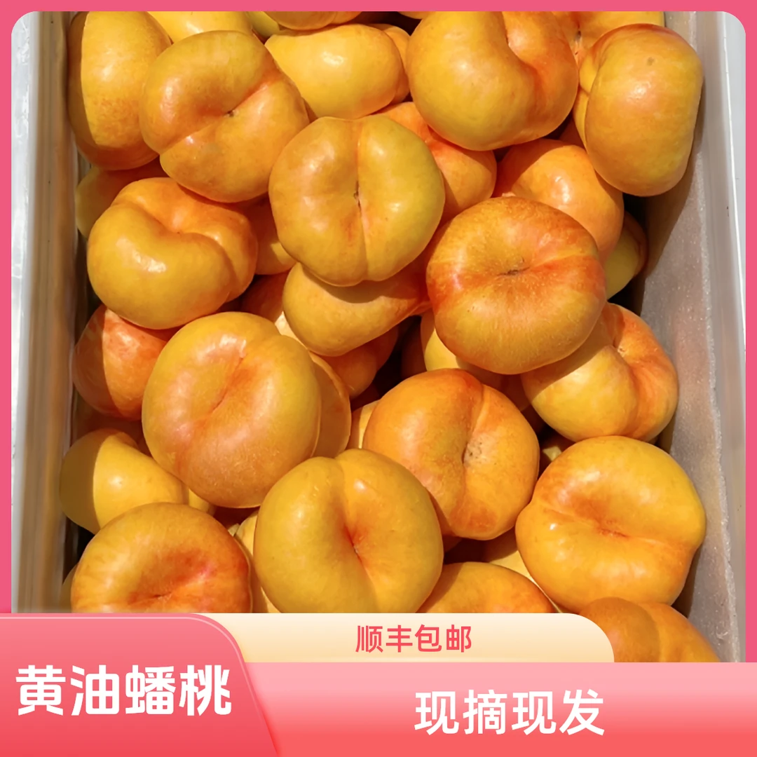 蒙阴蜜桃黄油蟠桃新鲜水果桃子夏天黄桃现摘油桃新鲜奶油蟠桃扁桃