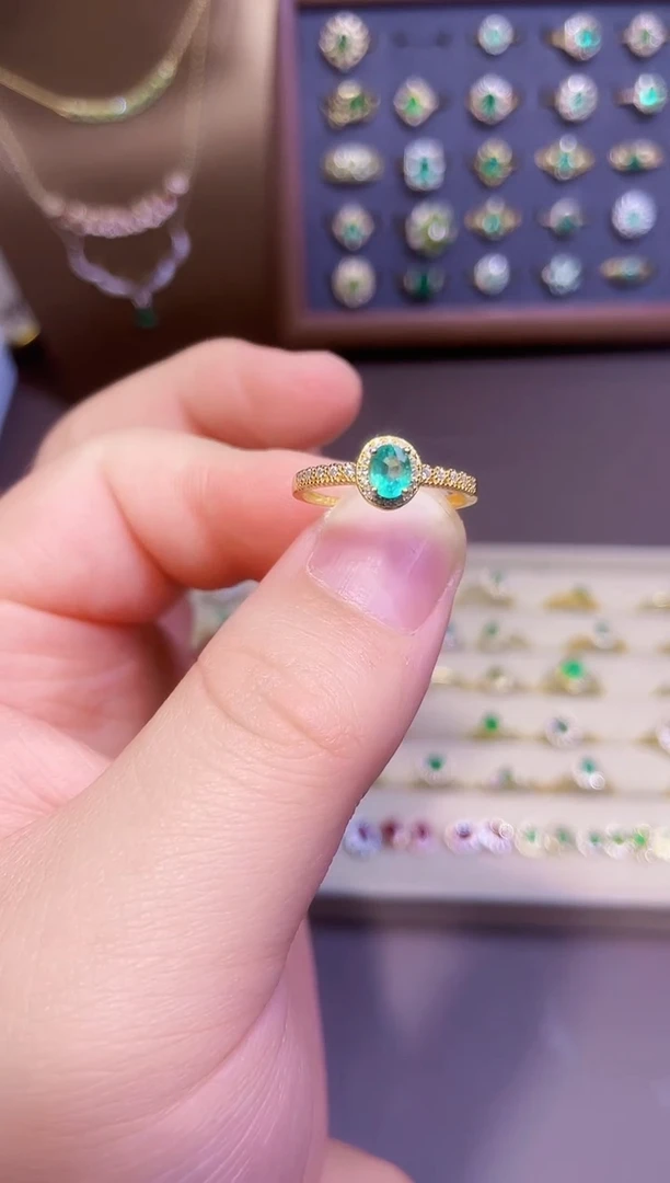 【闪购商品】祖母绿戒指银S925镶嵌一枚