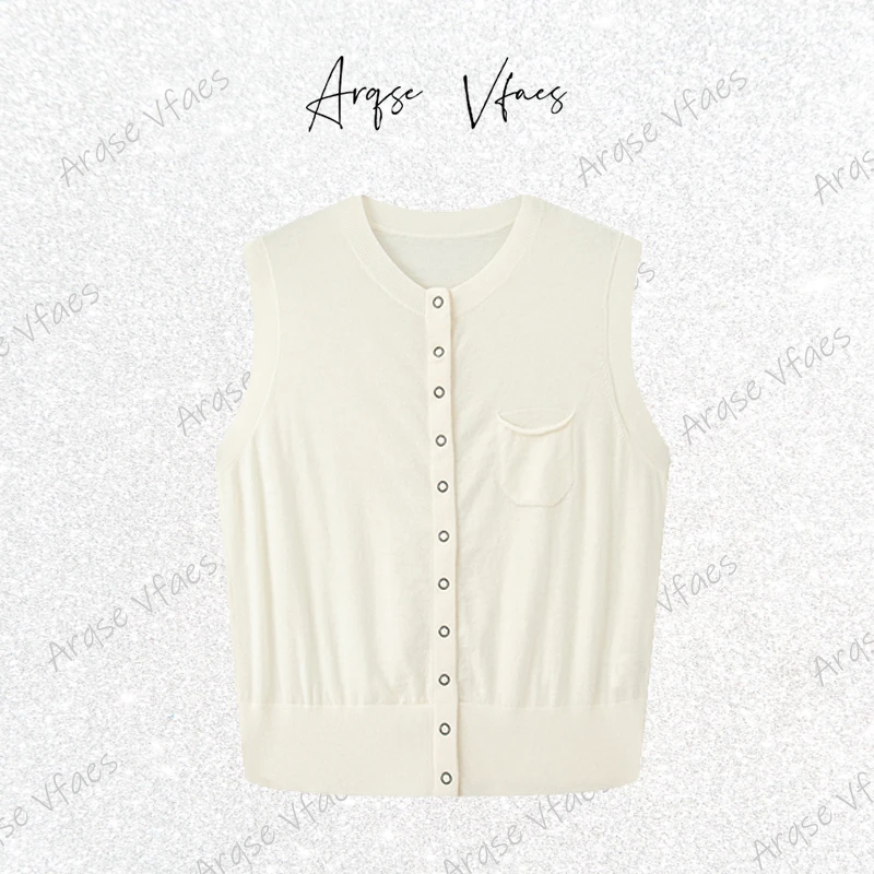艾家同款2025秋新款百搭无袖针织马甲背心女AR803047