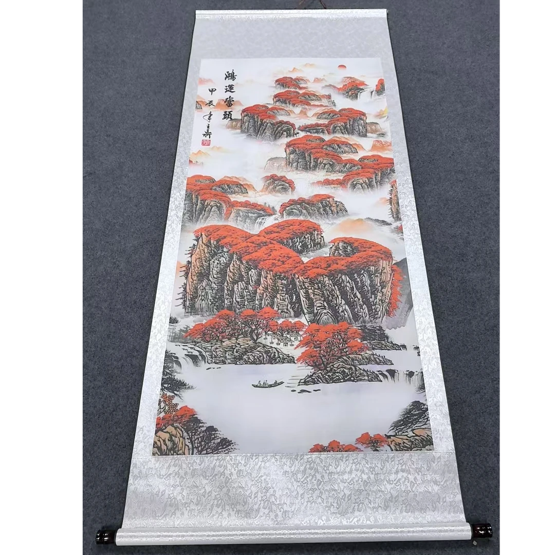 074卷轴170*70山水红山