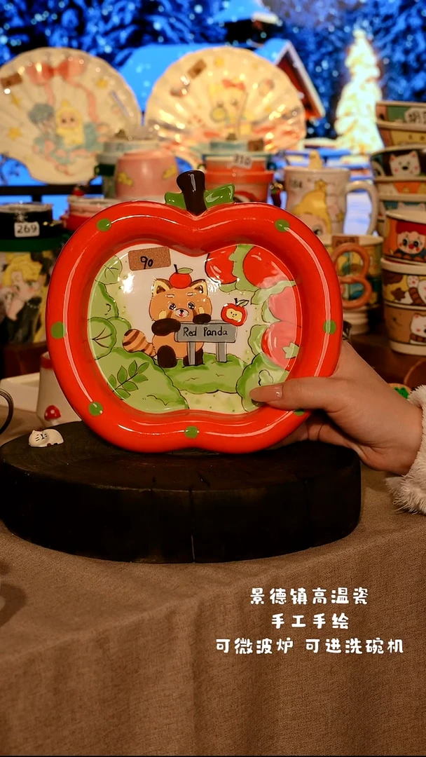 陶瓷090景德镇设计师款高温陶瓷手工手绘