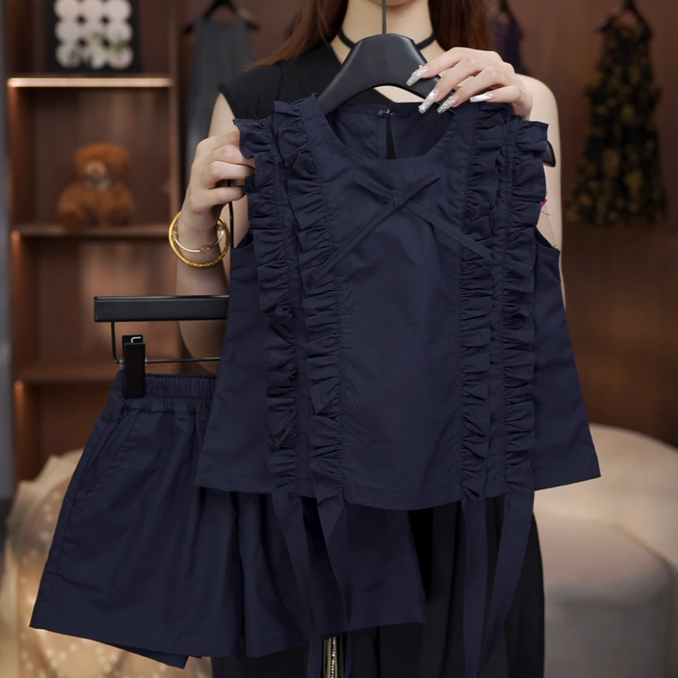 【有木】夏季新品女童上衣韩版薄款夏季休闲设计感方领森系短款2