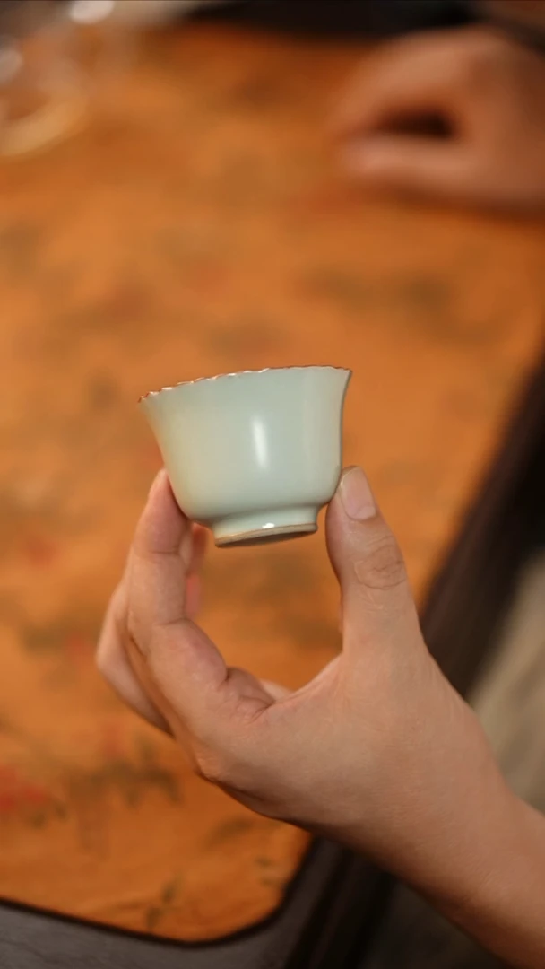 茶具汝窑花瓣开片主人杯