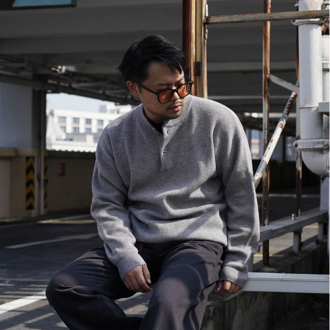 秋冬莫代尔长袖圆领打底针织休闲松弛亨利领套头纯色毛衣冬季新品