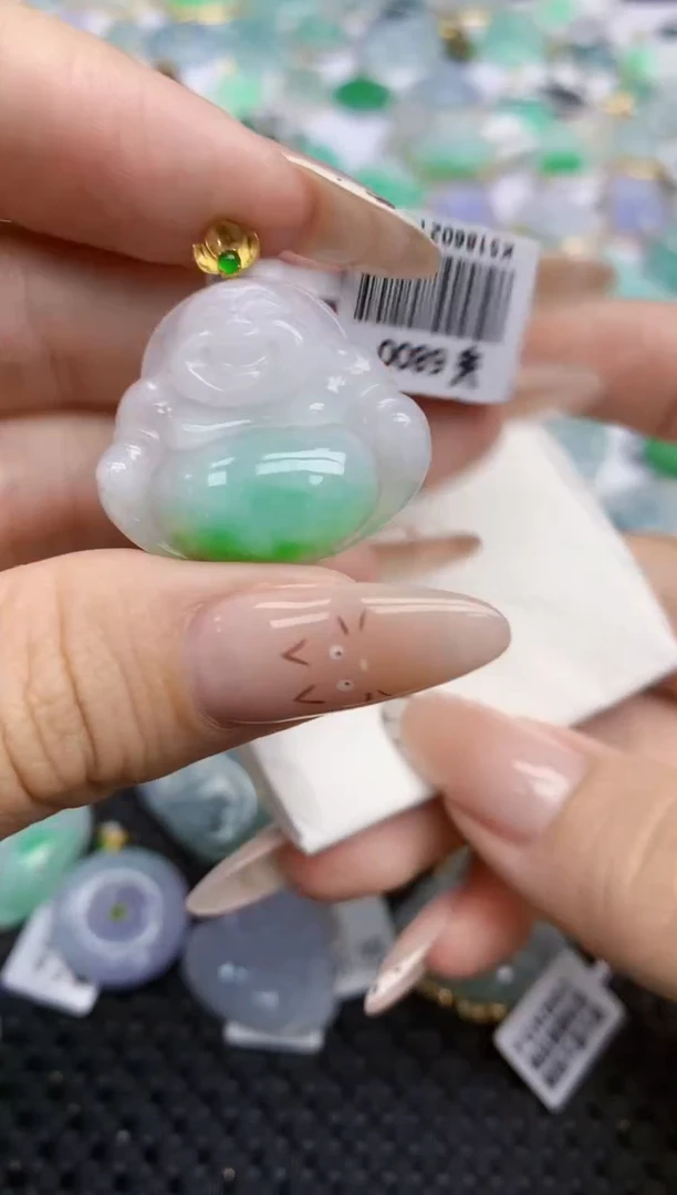 翡翠18K金镶嵌颈饰148   天然翡翠A货