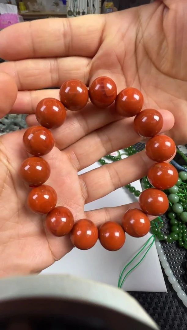 手链合金南红玛瑙【老马】天然南红15mm手串