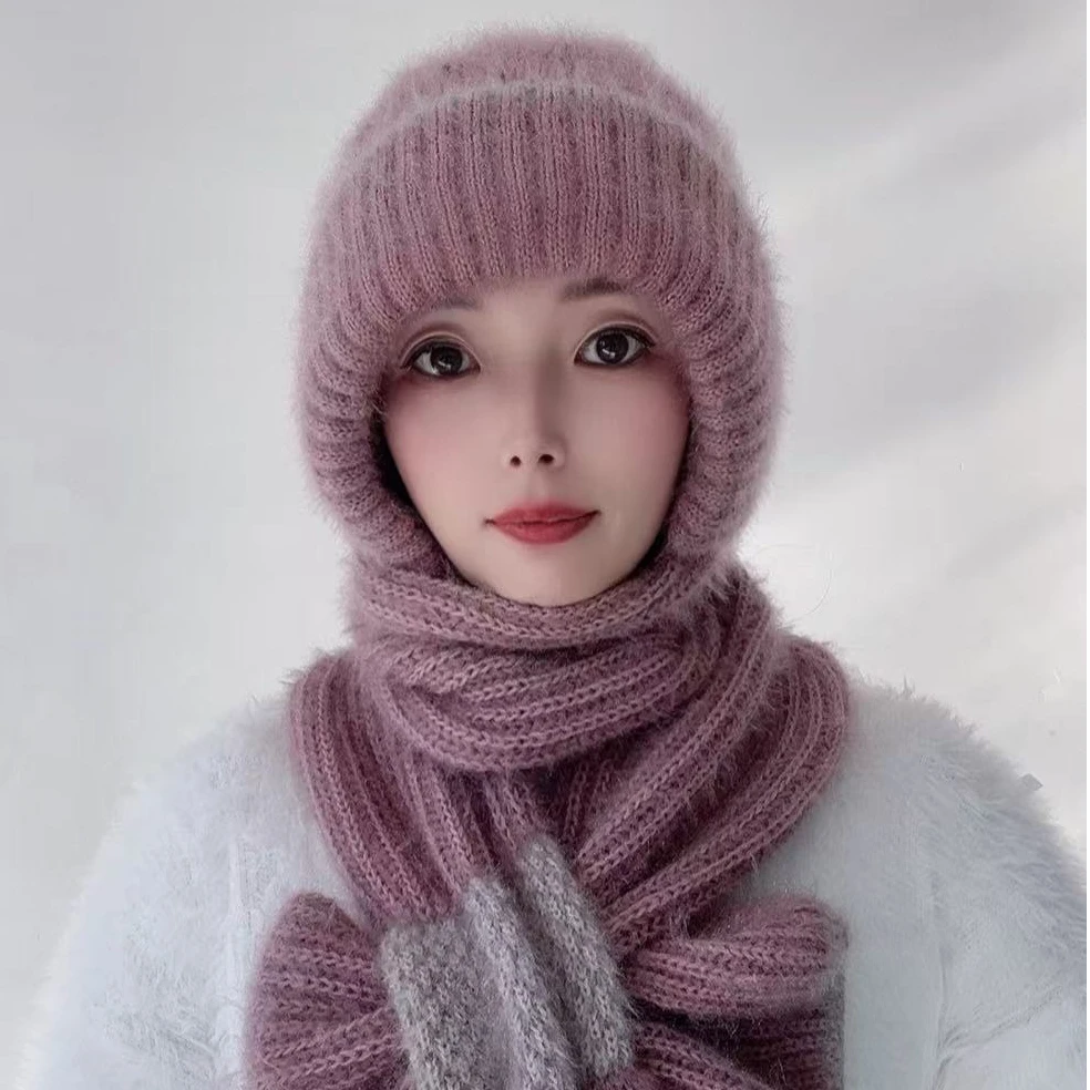 <甩货清库>2025年新款针织帽松鼠绒保暖帽气质百搭冬季防风女士