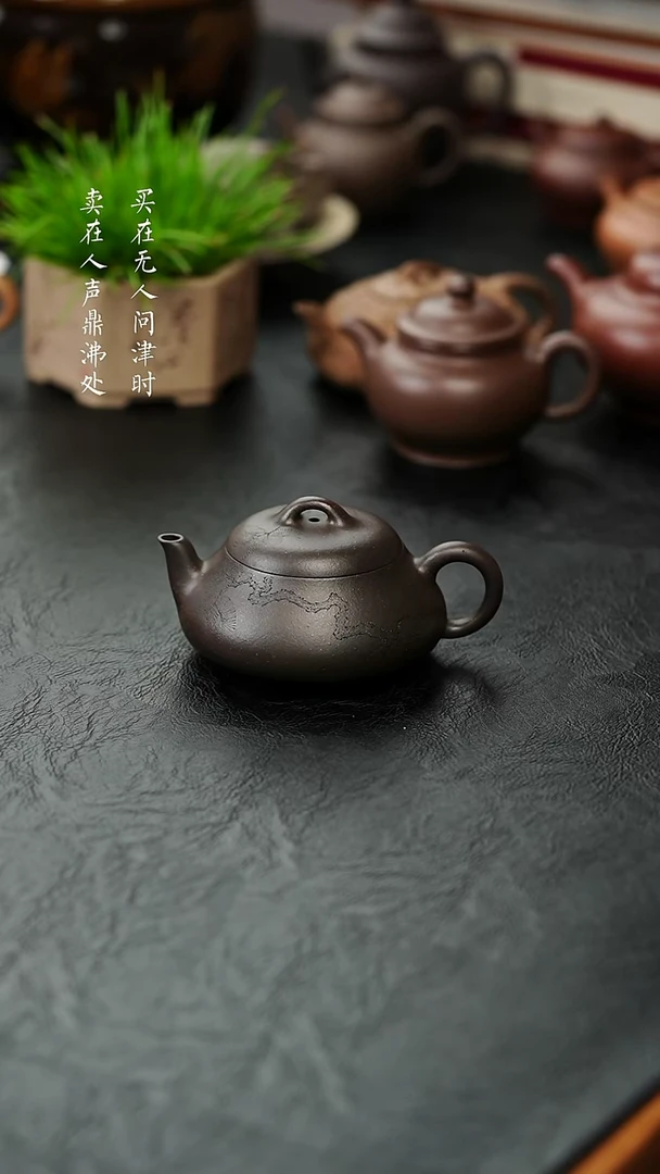 茶壶紫砂潇*周倩黑天青汉棠石瓢储亚军刻