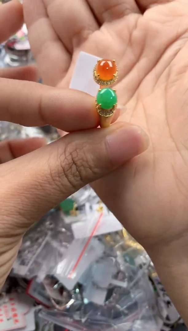银S925镶嵌戒指翡翠222              7