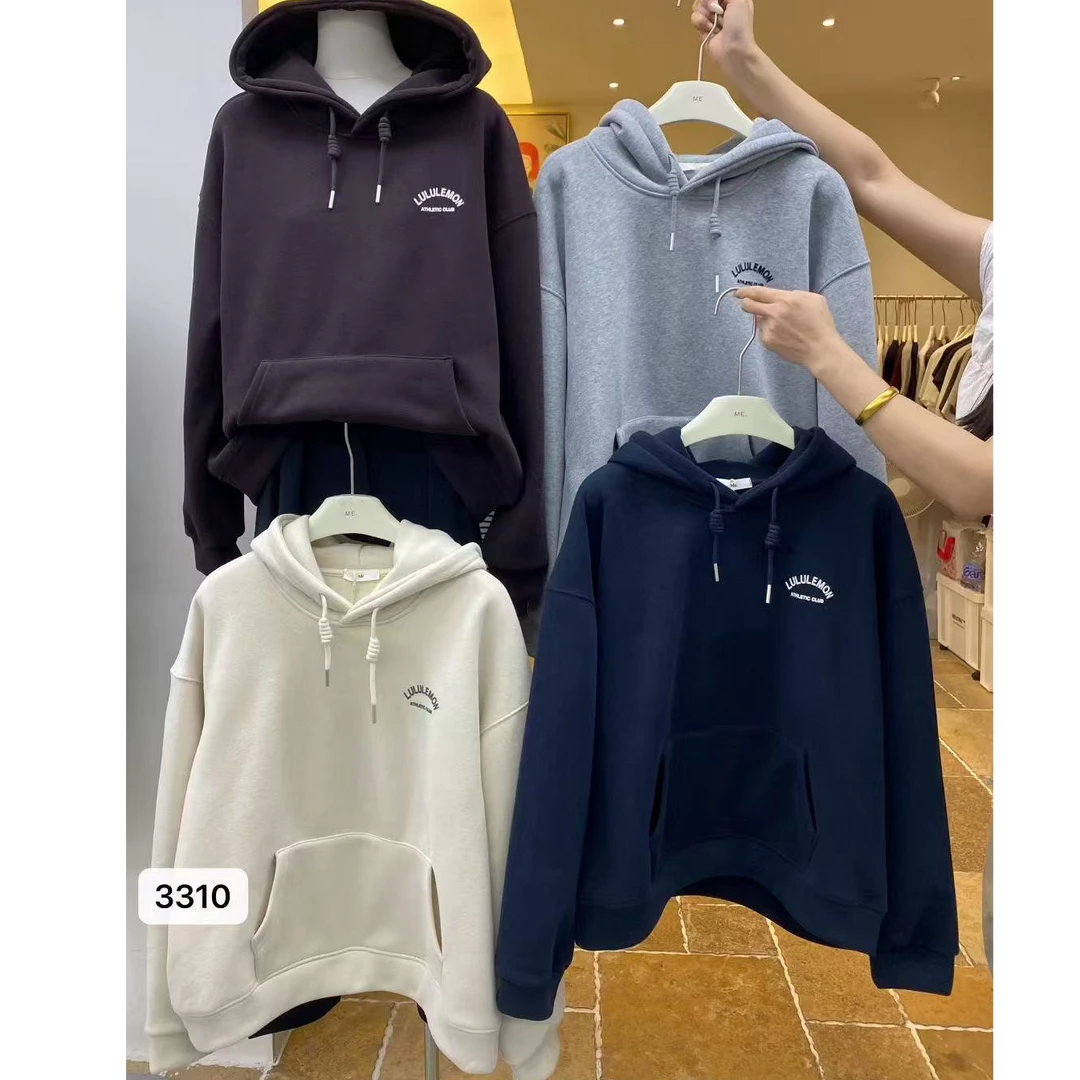 【摩姐姐欧韩】3310秋冬加绒加厚中大版宽松连帽卫衣