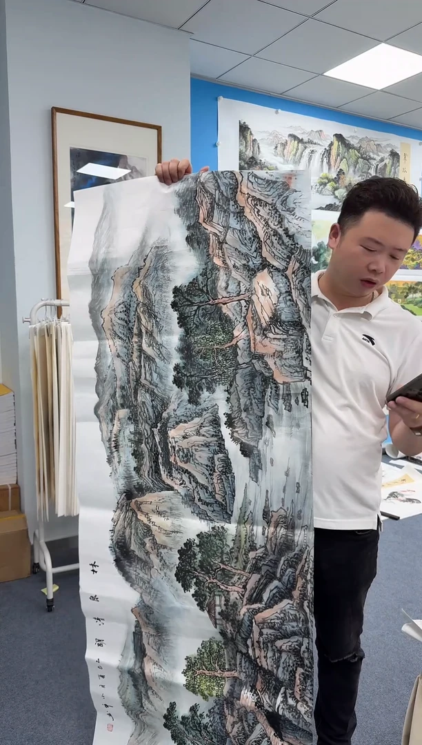 国画林泉清朗手绘作品