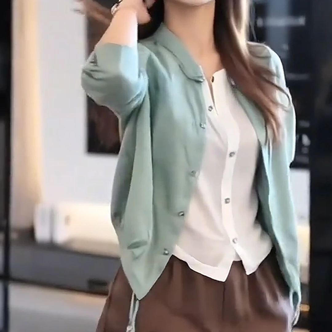 【南瓜专属】洋气设计感假两件衬衫简约时尚长袖衬衣女2025夏15999