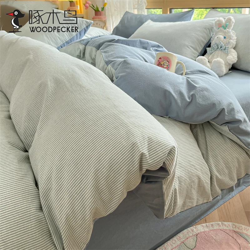 纯棉被套单件100%全棉可裸睡被罩150x200x230学生宿舍单人被子套1