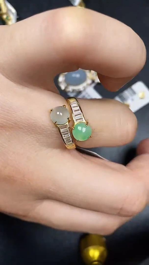 银S925镶嵌戒指翡翠6000