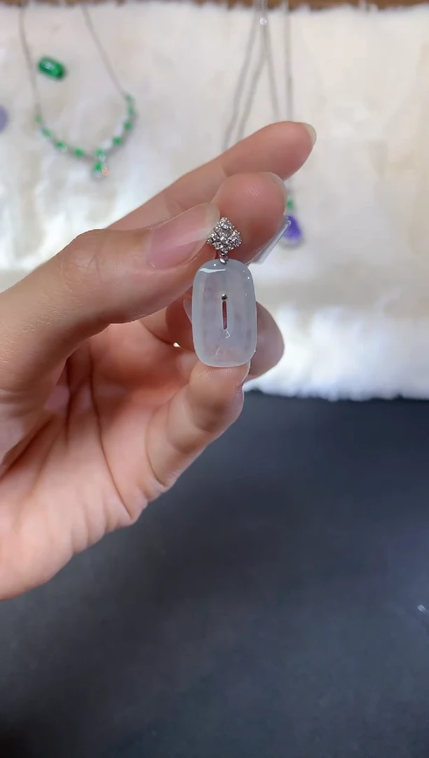 吊坠(不含链)18K金镶嵌翡翠W427|1980