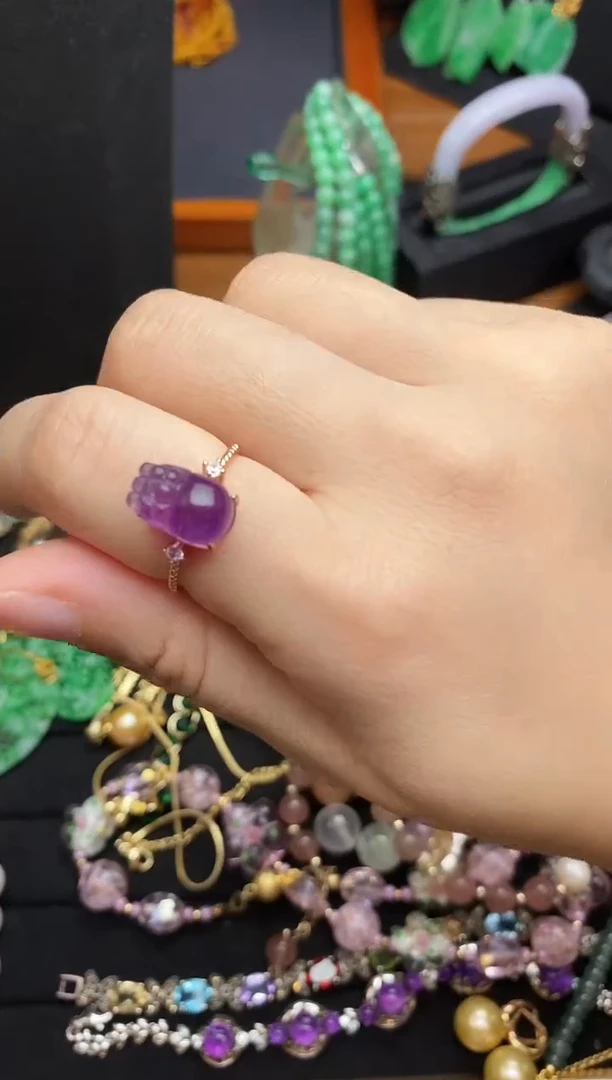 未镶嵌戒指烟晶?**?紫水晶戒指