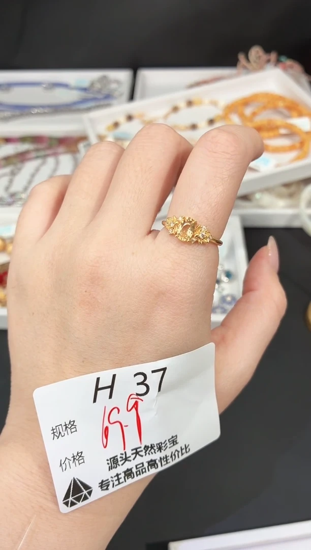 银S925镶嵌戒指水晶多样性发一H37