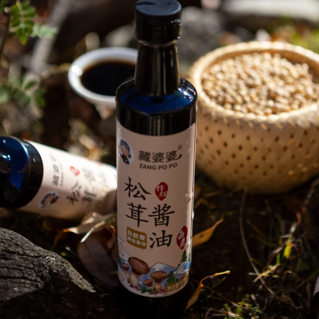 西藏藏婆婆松茸酱油