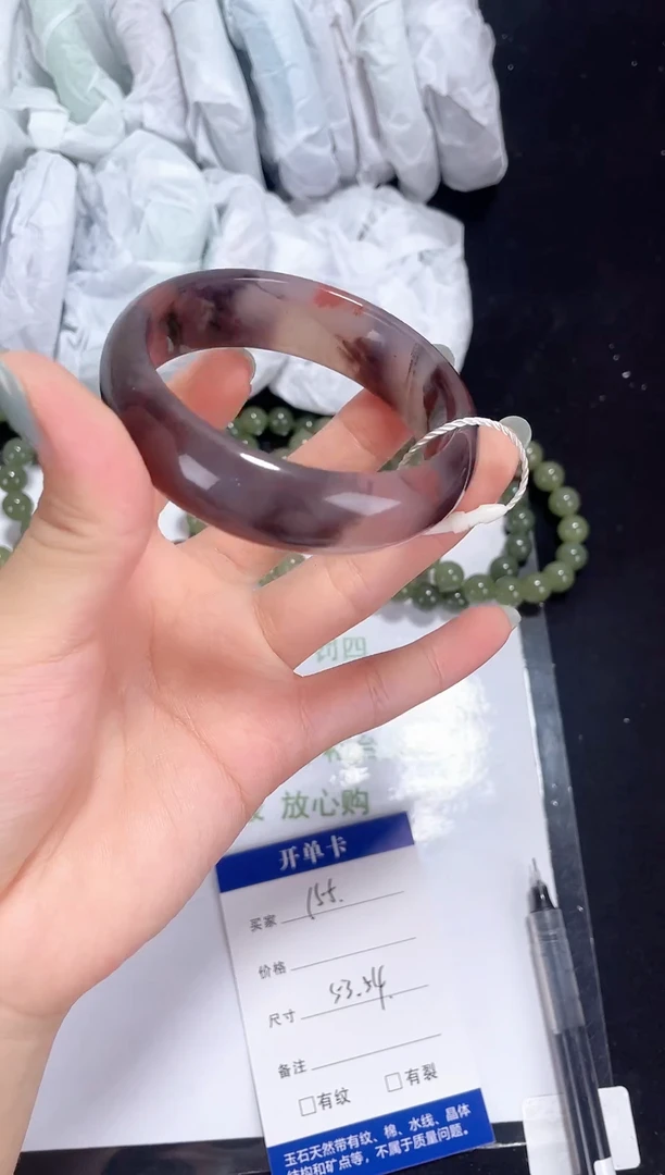 未镶嵌金丝玉石英质玉155 紫罗兰 53-54