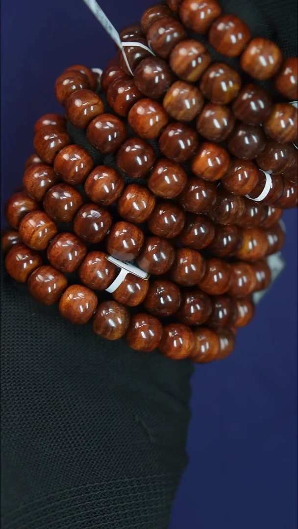 黄花梨/降香黄檀海南黄花梨尖峰岭山料油梨1.2老型珠手串（88）