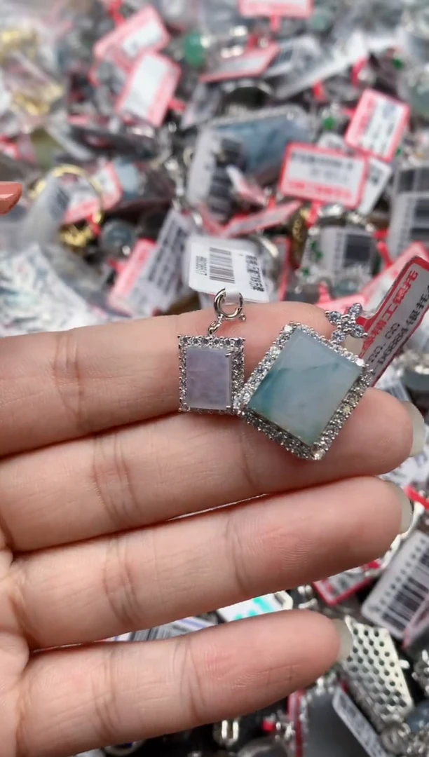 银S925镶嵌戒指翡翠天然A货缅甸翡翠