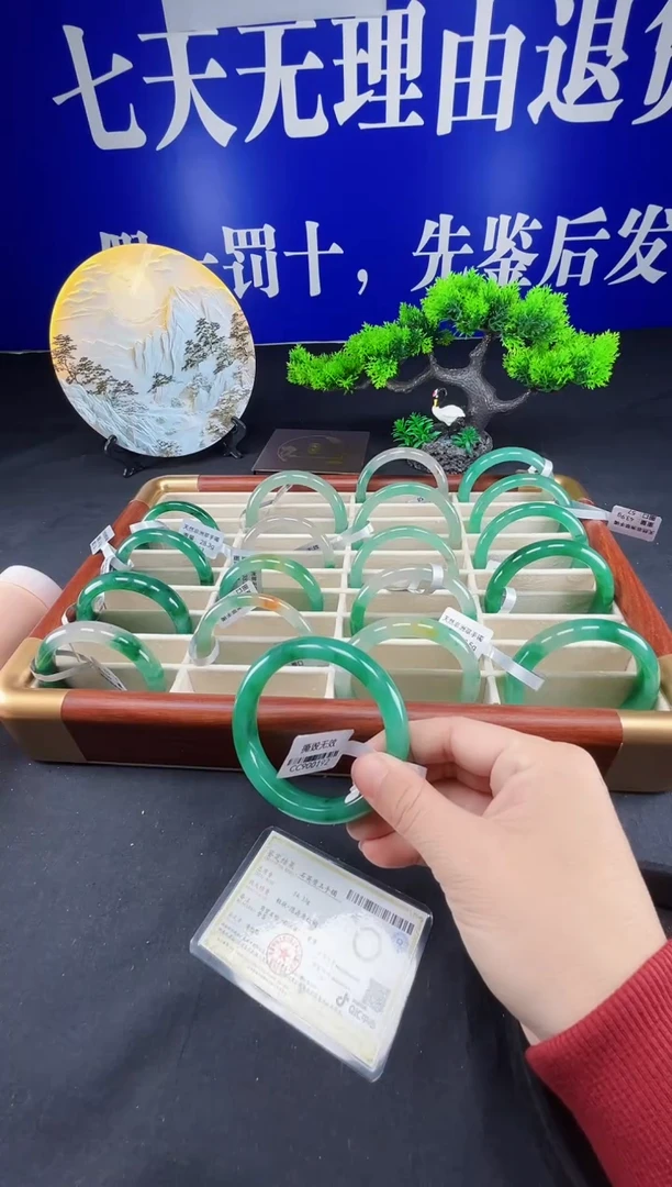 未镶嵌手镯石英质玉（非洲翠）真品上等纯天然非洲翠玉手镯