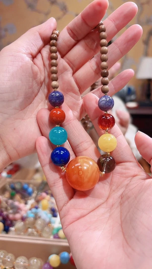 蜜蜡颈饰未镶嵌24.5咪蜜蜡焦糖设计款塔链