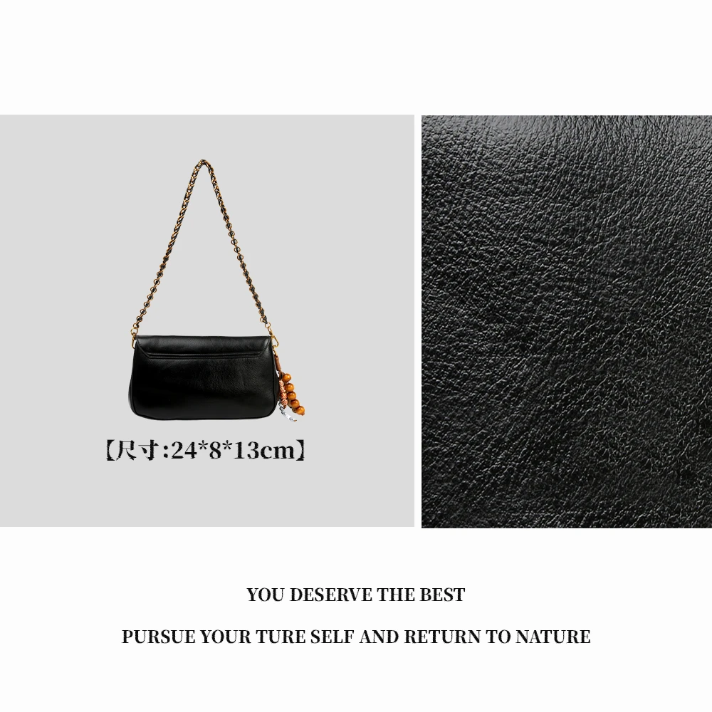 【特特甄选】SKL-7632-黑色女士高级经典小众百搭时尚轻奢腋下女包