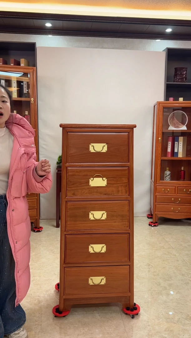 花梨木类端景台五斗高柜