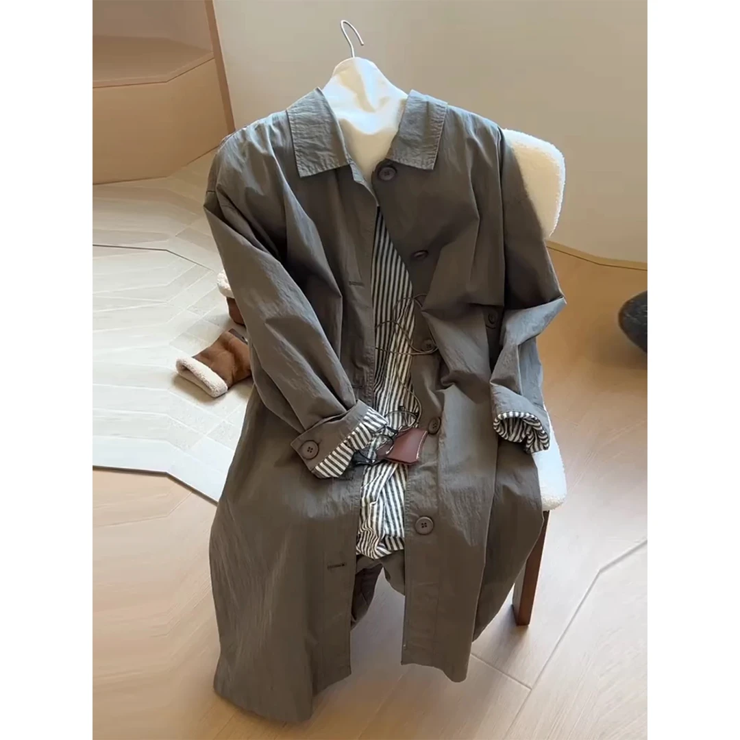 韩版中长款风衣外套女2025秋季新款巨好看的爆款薄款小个子正流行