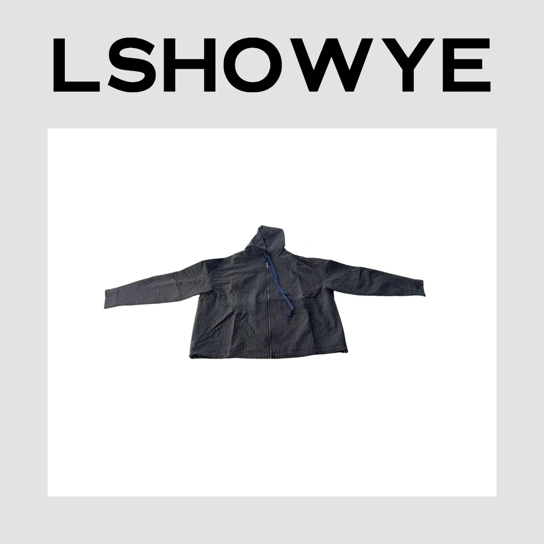 LSHOWYE｜抽绳格纹连帽外套 LL1023