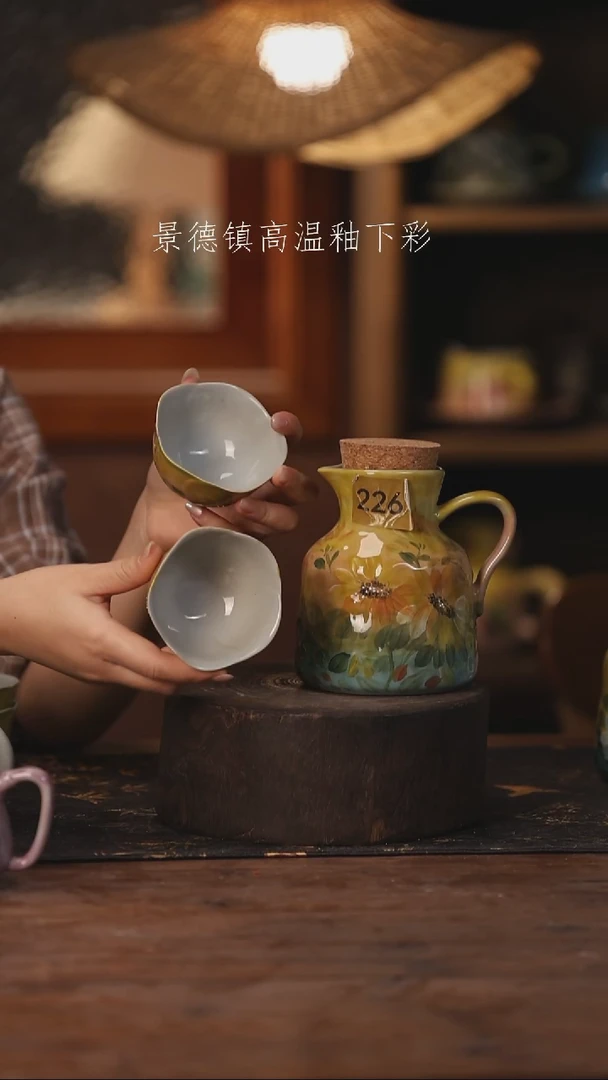陶瓷景德镇高温釉下手绘陶瓷226