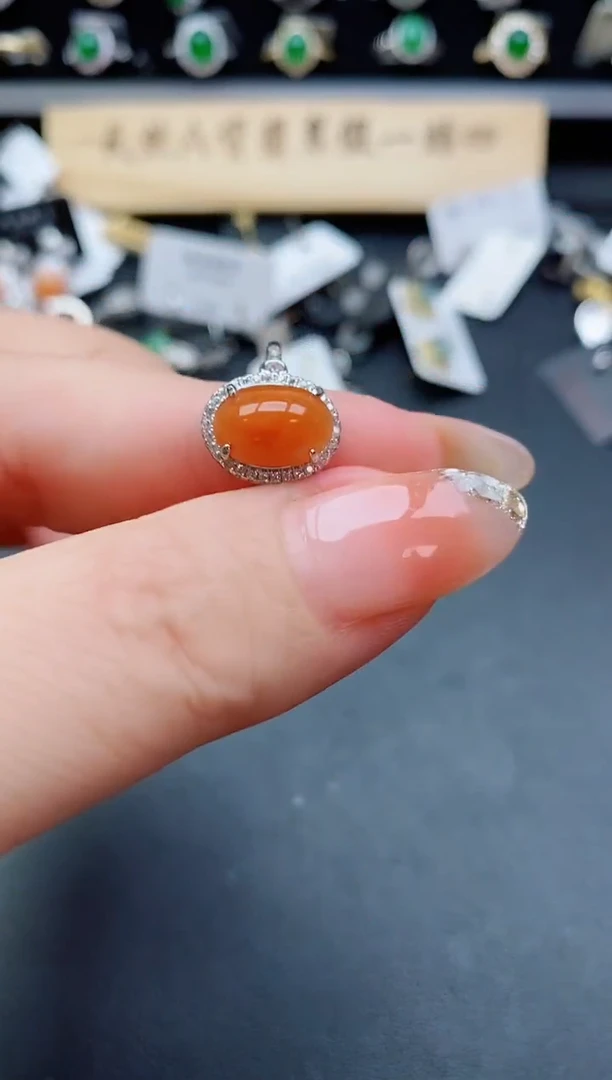 银S925镶嵌戒指翡翠1