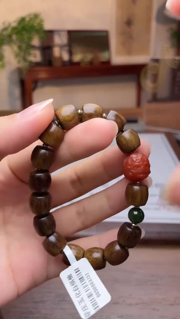 沉香手串越南芽庄玉化白奇楠10桶珠沉水＋扎基设计
