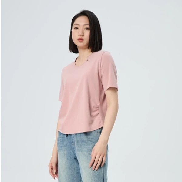 水淼/2025秋季新款时尚牙边U领T恤  31029