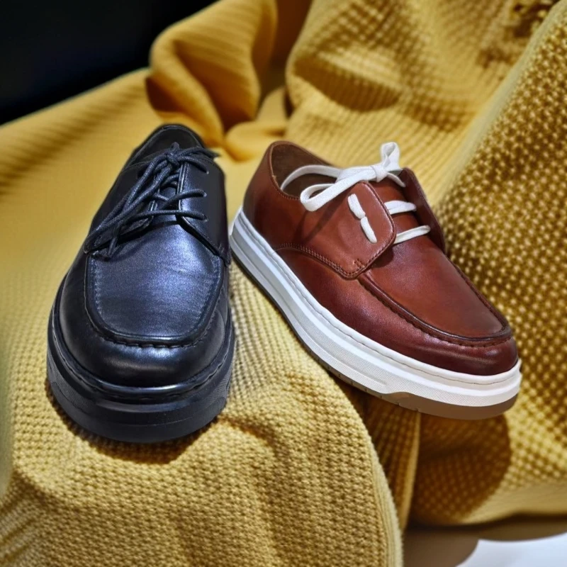 休闲风欧美风时尚单鞋舒适复古休闲板鞋blokette圆头男士男款百搭