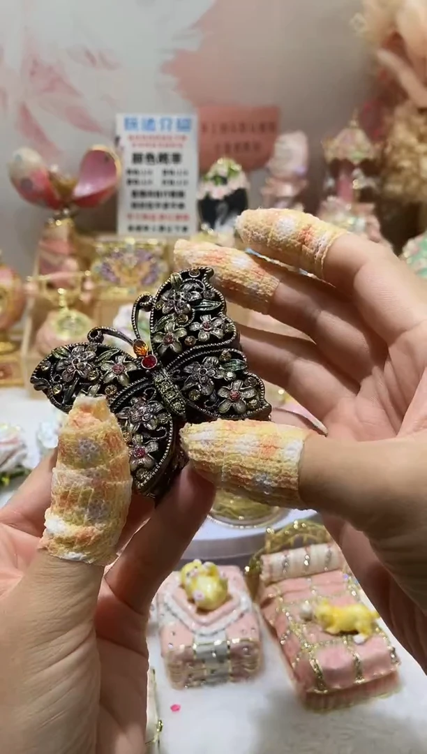 合金合金珐琅彩首饰盒摆件