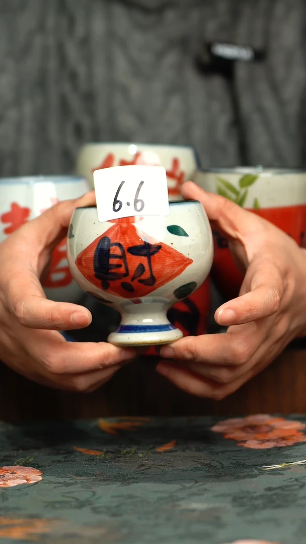 杯釉下彩手工手绘同款陶器