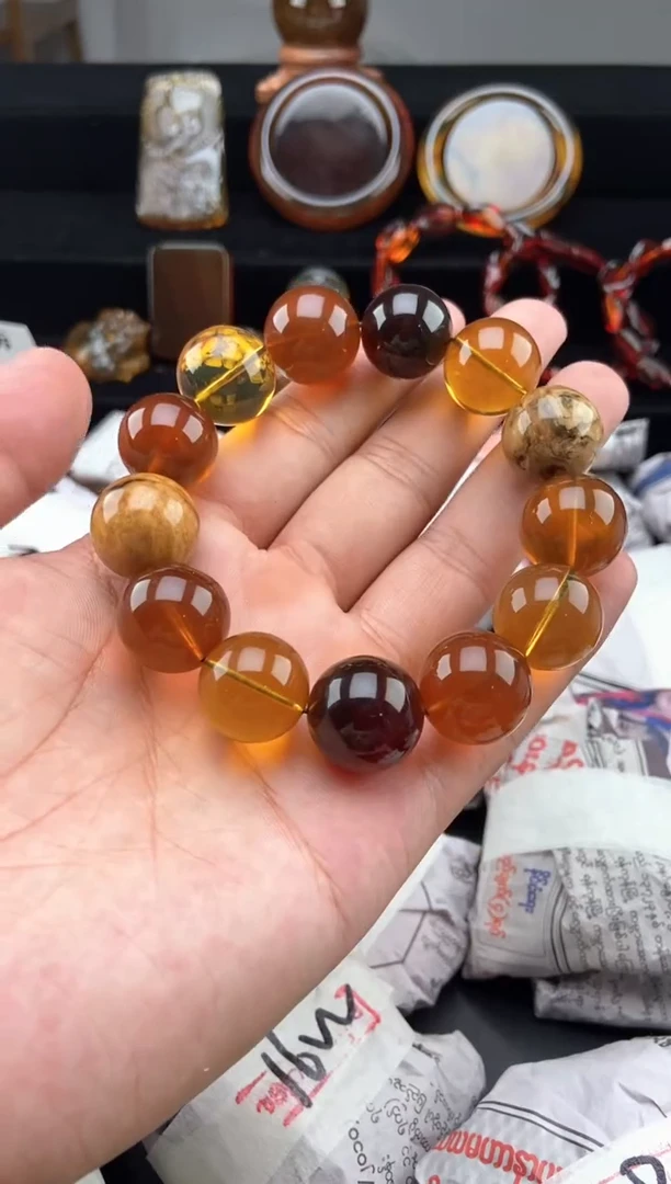 手链琥珀未镶嵌多宝手串