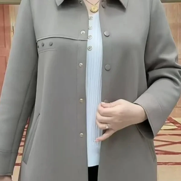 2025秋季新款高档时尚中年妈妈休闲风衣高档气质潮流休闲简约上衣