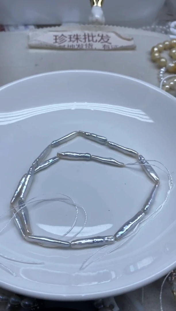 淡水珍珠未镶嵌颈饰银条