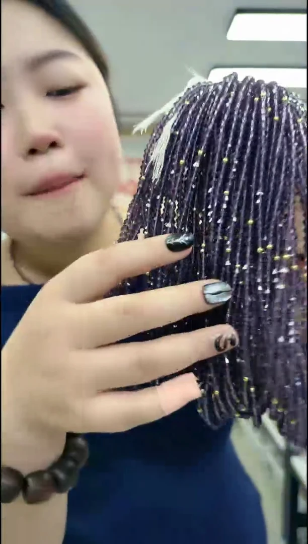 【闪购商品】玻璃颈饰0802紫色刻面项链