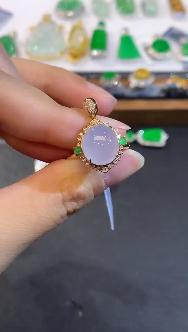 翡翠戒指18K金镶嵌L0069多样性发其一