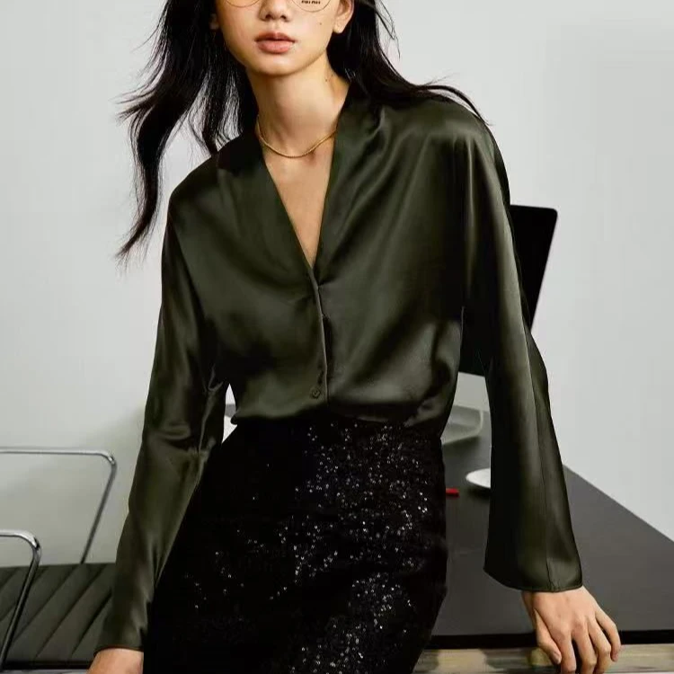 【布朗尼】意式老钱风22姆米弹力双桥桑蚕丝面料衬衫
