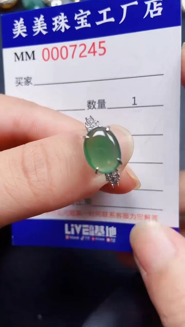 翡翠银S925镶嵌颈饰7245